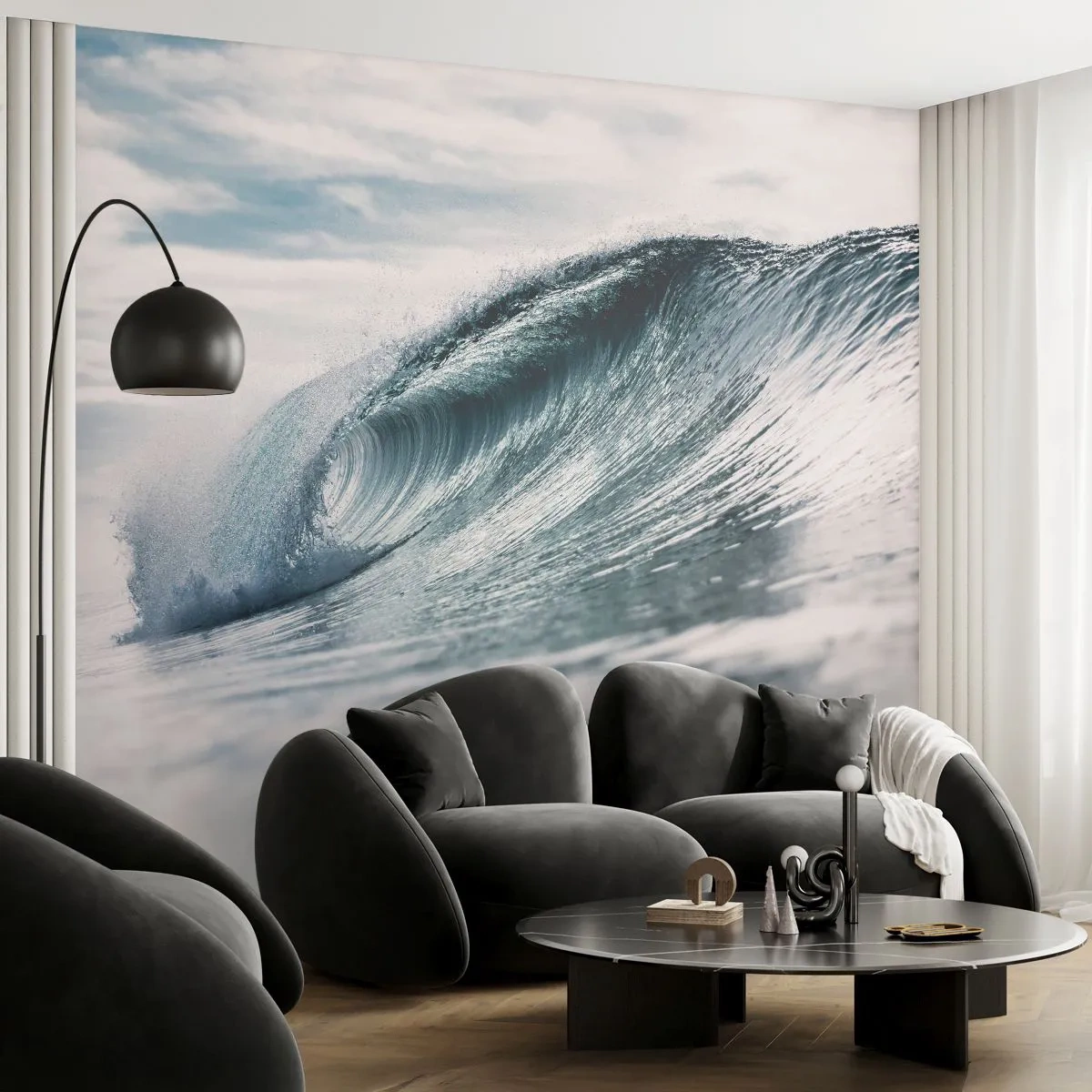 Fototapete Premium Sand - Wasserspitze - Meereswelle, Meer, Ozean - 500x350 cm