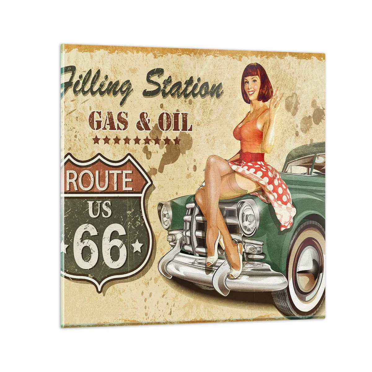 Glasbild - Bild auf glas - Die großen Jahre der 40er. - 40x40 cm