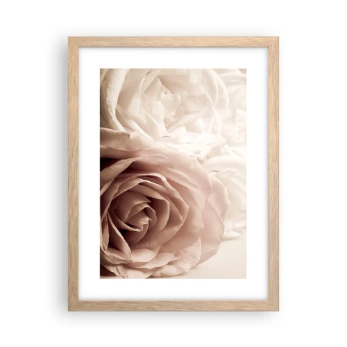 Poster in einem Rahmen aus heller Eiche - Im Herzen der Rose - 30x40 cm