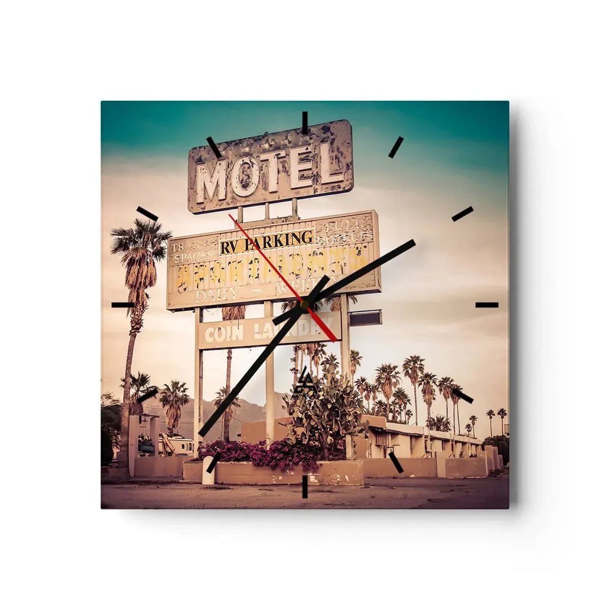 Wanduhr - Glasuhr - Hier ist die Zeit stehen geblieben - 40x40 cm