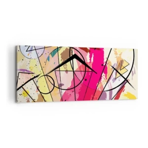 Bild auf Leinwand - Leinwandbild - Abstraktion mit Linien und geometrischen Formen - 120x50cm - Explosion - Moderne Wanddekoration für Wohnzimmer und Schlafzimmer ARTTOR