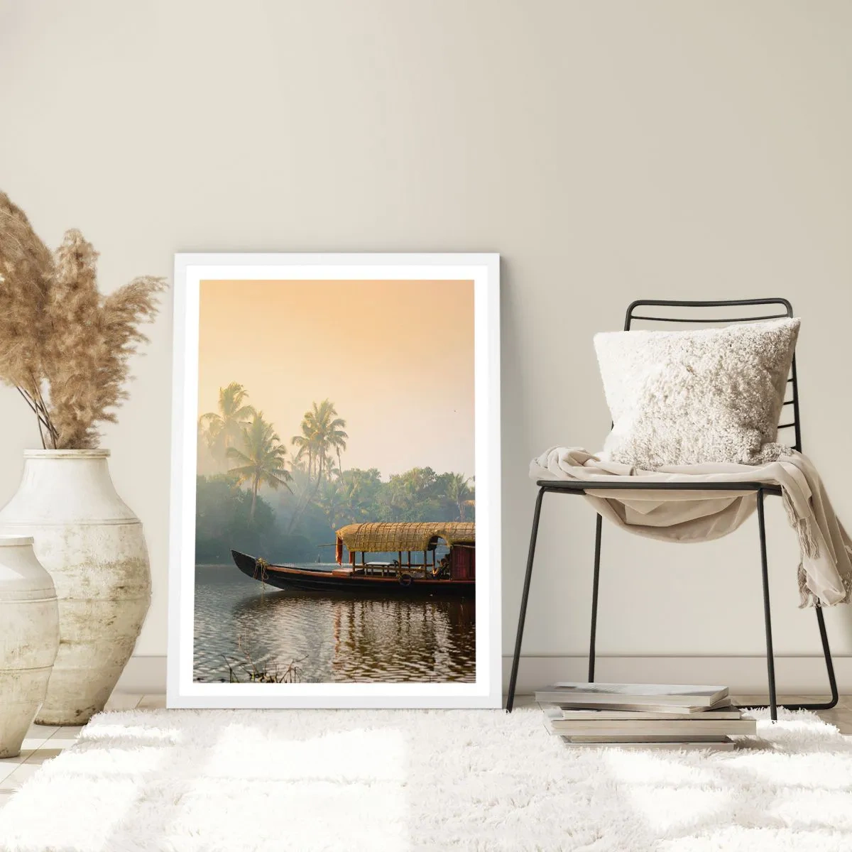 Poster in einem weißen Rahmen - Haus am Fluss - 30x40 cm