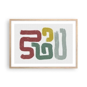 Poster in einem Rahmen aus heller Eiche - In einer unbekannten Sprache - 70x50 cm