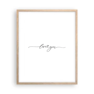 Poster in einem Rahmen aus heller Eiche - Schwarz auf weiß - 40x50 cm