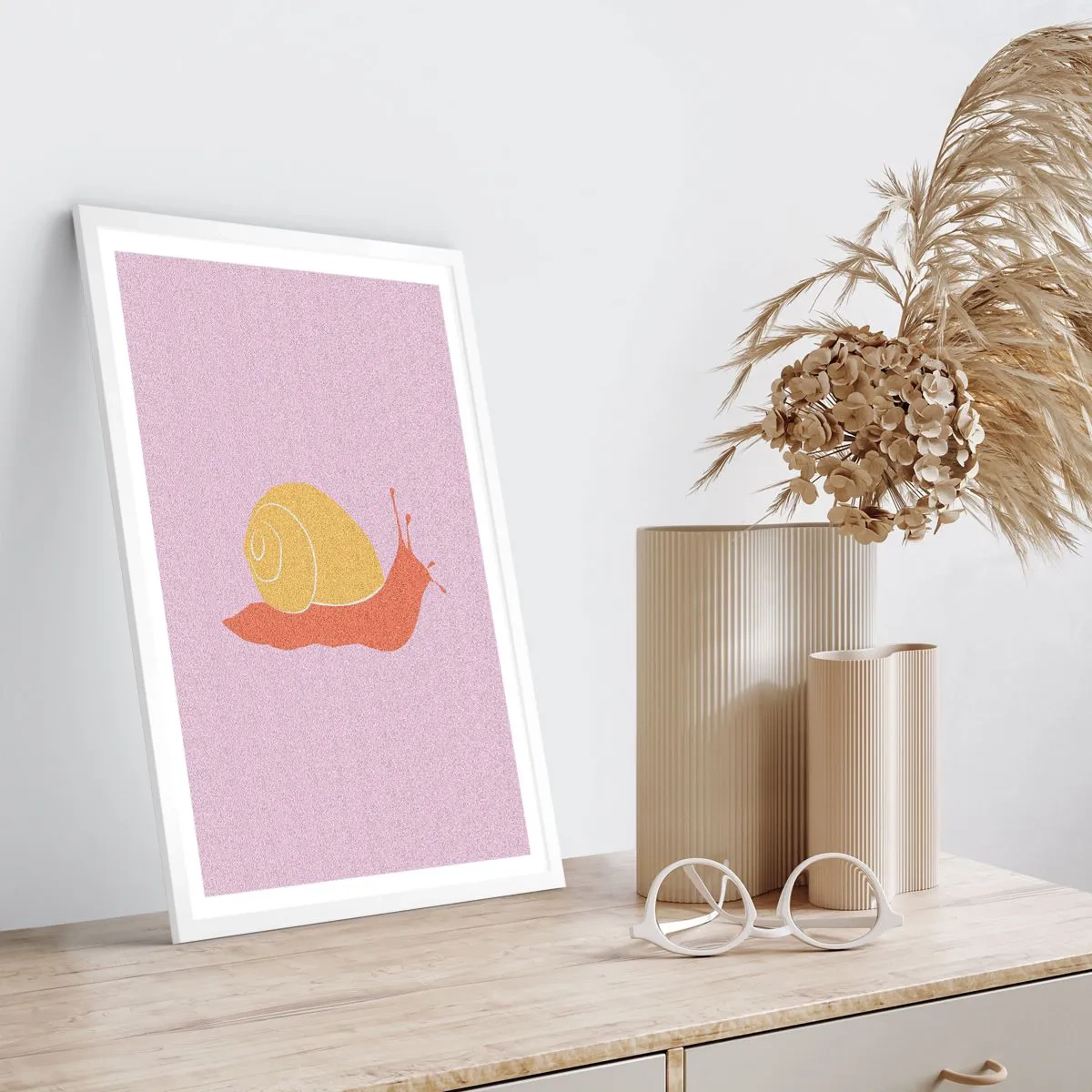 Poster in einem weißen Rahmen - Es gibt keine Eile - 30x40 cm