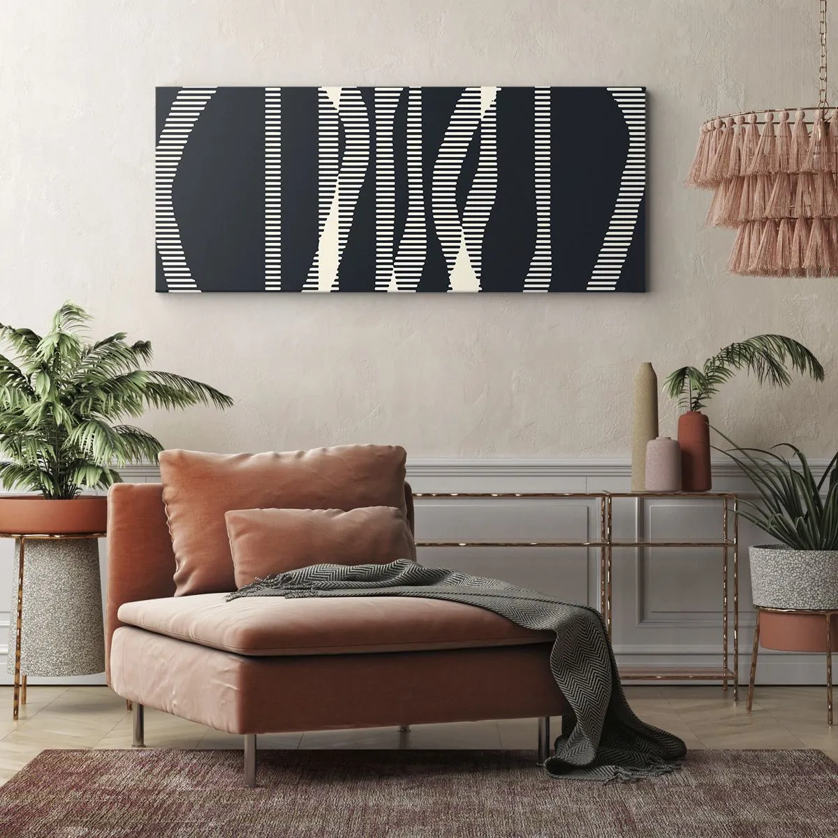 Bild auf Leinwand - Leinwandbild - Ein Versuch, die Dunkelheit zu durchbrechen - 100x40 cm