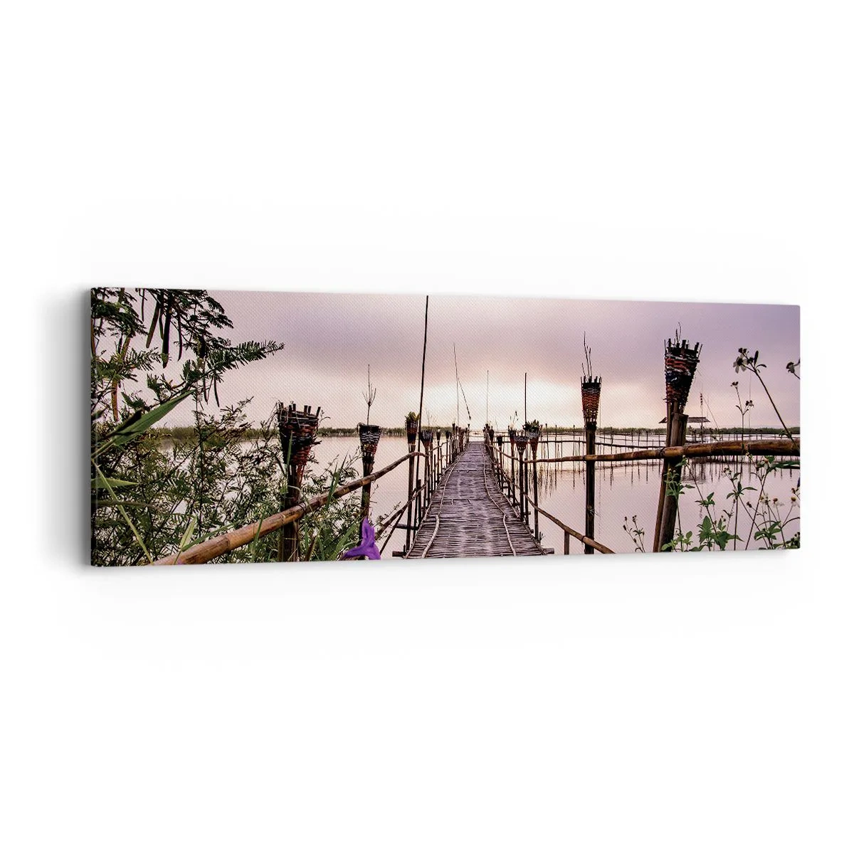 Bild auf Leinwand - Leinwandbild - Frieden und Ruhe Asiens - 90x30 cm