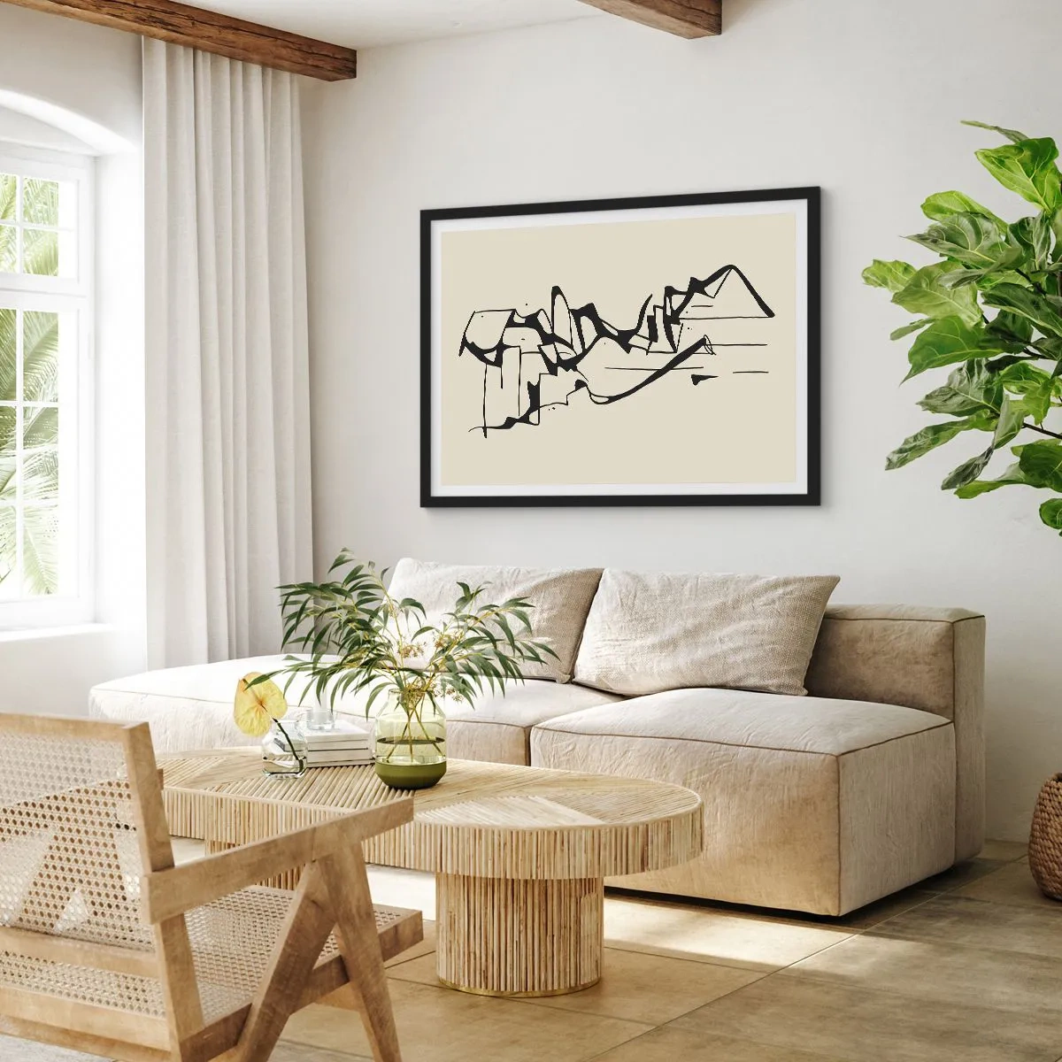 Poster in einem schwarzem Rahmen - Vielleicht eine Landschaft - 40x30 cm