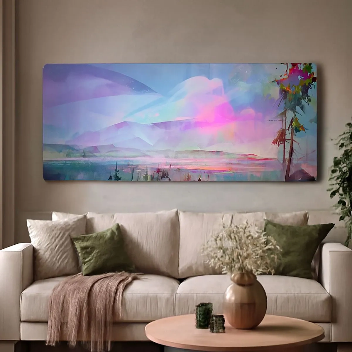 Bild auf Leinwand - Leinwandbild - Unter einem wohlwollenden Himmel - 100x40 cm