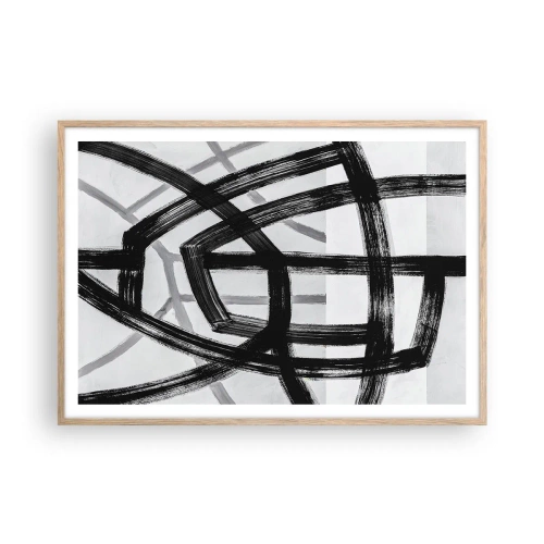 Poster in einem Rahmen aus heller Eiche - Bautiefe - 100x70 cm