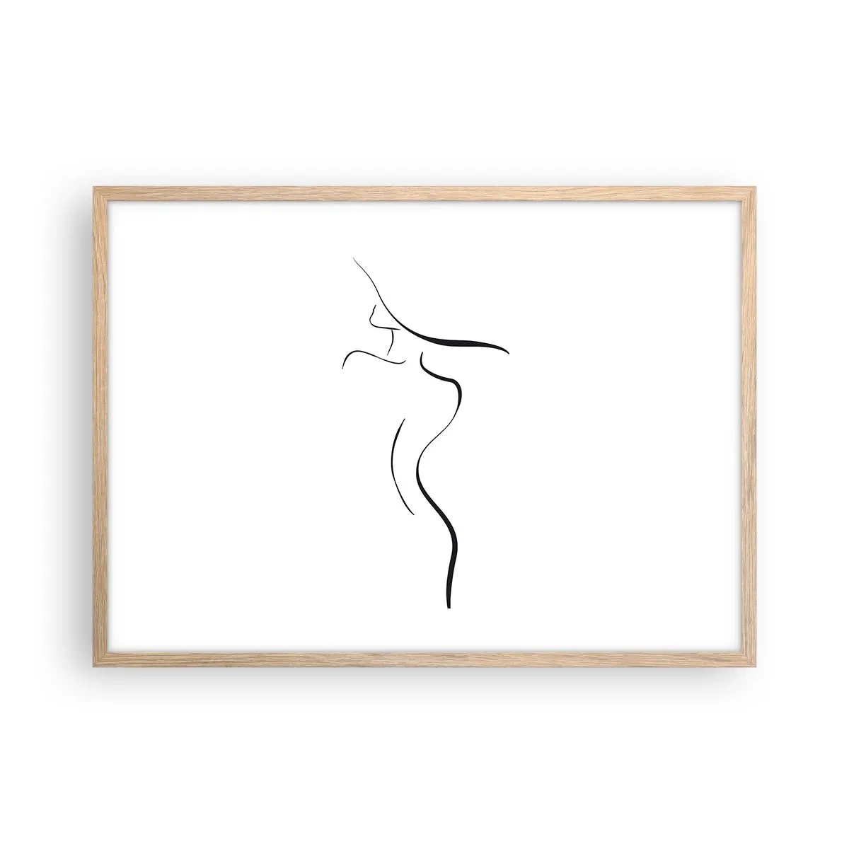 Poster in einem Rahmen aus heller Eiche - Flüchtig wie eine Welle - 70x50 cm