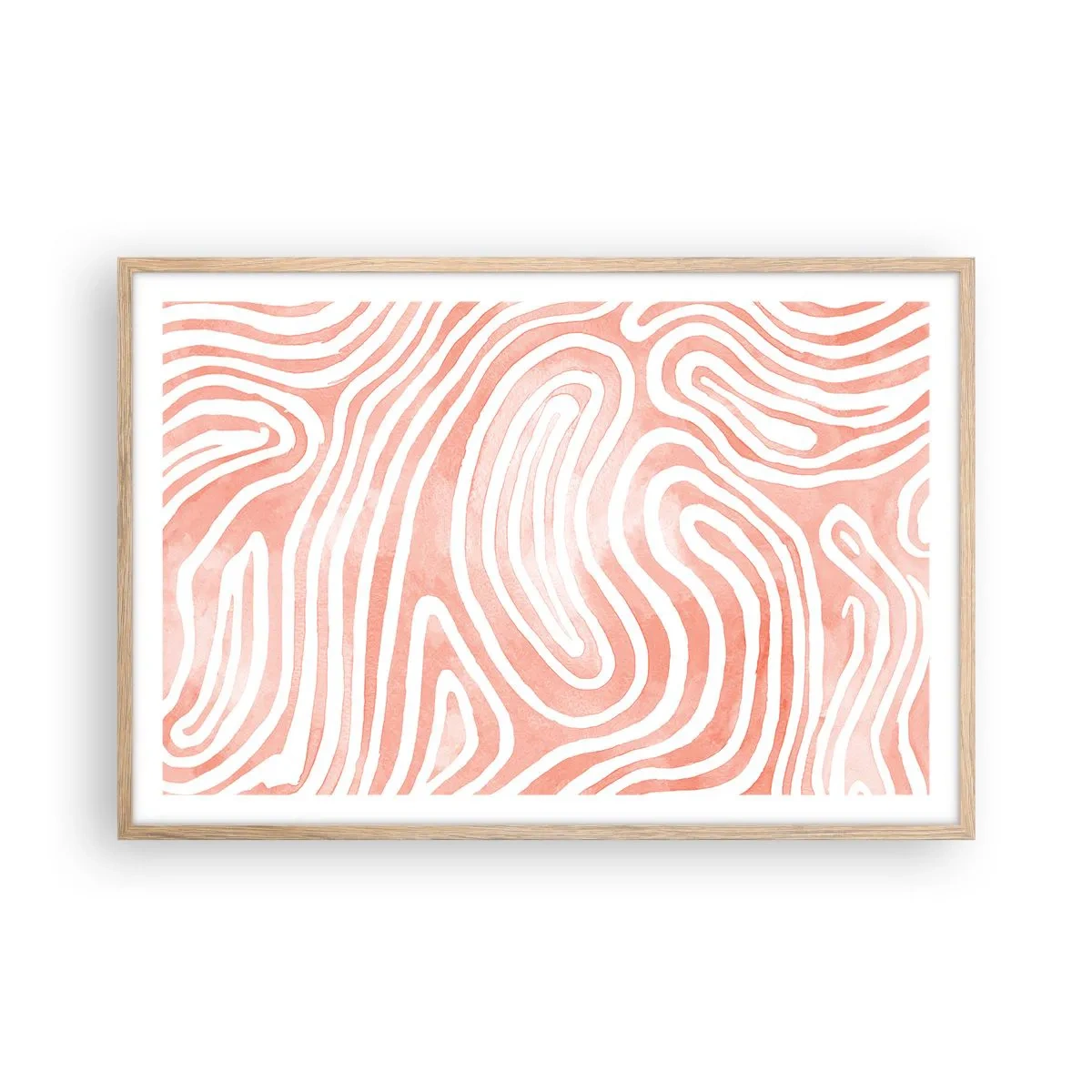 Poster in einem Rahmen aus heller Eiche - Im Korallenlabyrinth - 91x61 cm