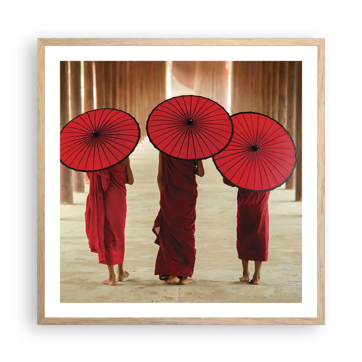 Poster in einem Rahmen aus heller Eiche - Auf dem Weg ins Reine Land - 60x60 cm