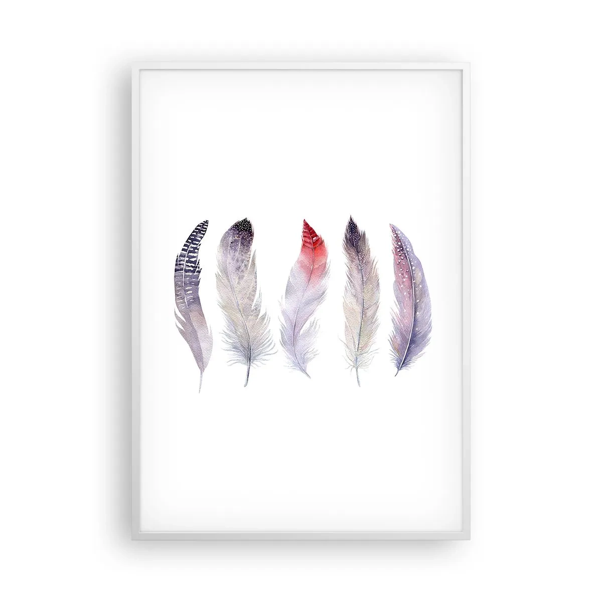 Poster in einem weißen Rahmen - Zart wie mehrfarbiger Nebel - 70x100 cm