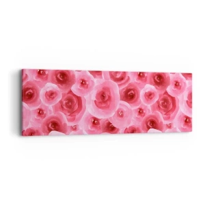 Bild auf Leinwand - Leinwandbild - Oben und unten Rosen - 90x30 cm