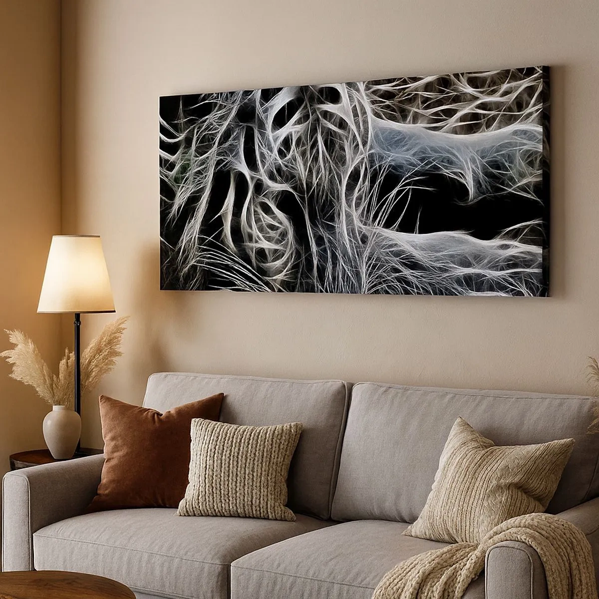 Bild auf Leinwand - Leinwandbild - Eine Studie über die Leichtigkeit der Katze - 100x40 cm