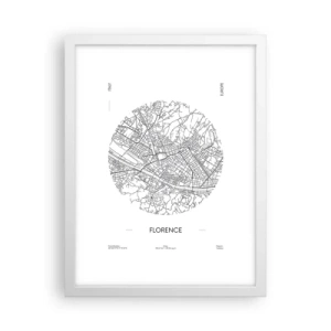 Poster in einem weißen Rahmen - Anatomie von Florenz - 30x40 cm