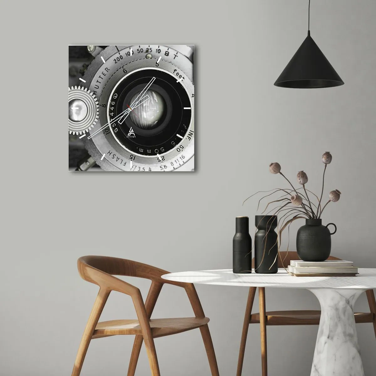 Wanduhr - Glasuhr - Eine Story über Hollywood - 30x30 cm