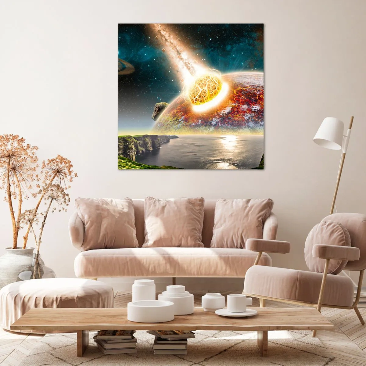 Bild auf Leinwand - Leinwandbild - Kosmisches Drama - 60x60 cm