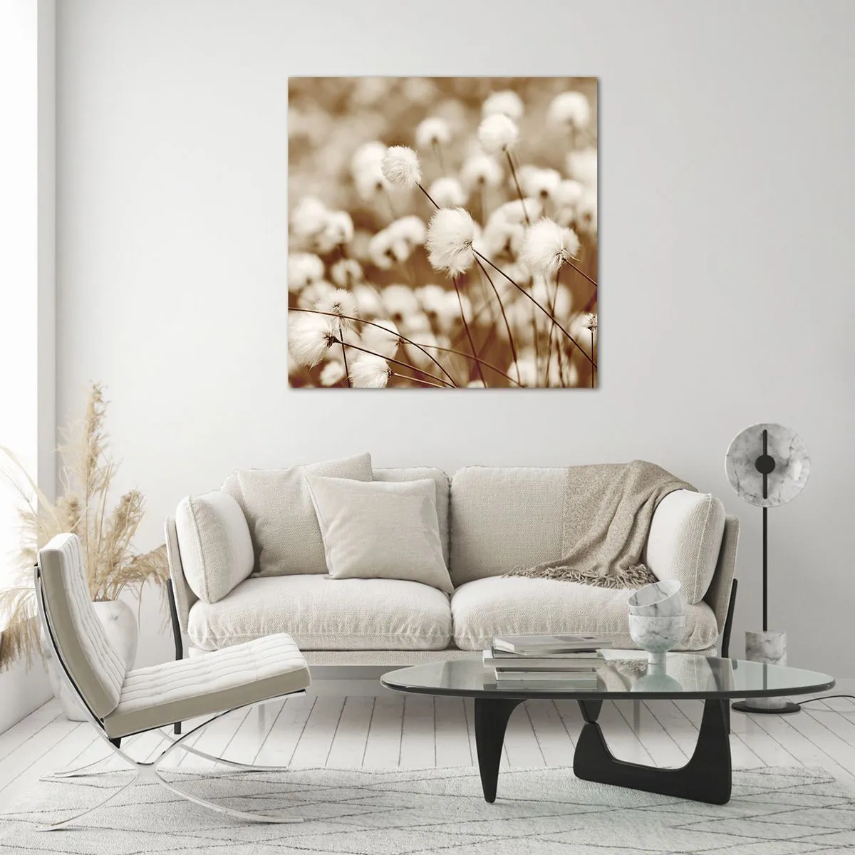 Glasbild - Bild auf glas - Flauschiges Kornfeld - 60x60 cm