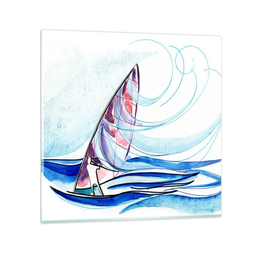 Glasbild - Bild auf glas - Mit dem Wind im Rhythmus der Wellen - 30x30 cm