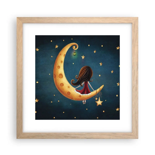 Poster in einem Rahmen aus heller Eiche - Einmal… - 30x30 cm