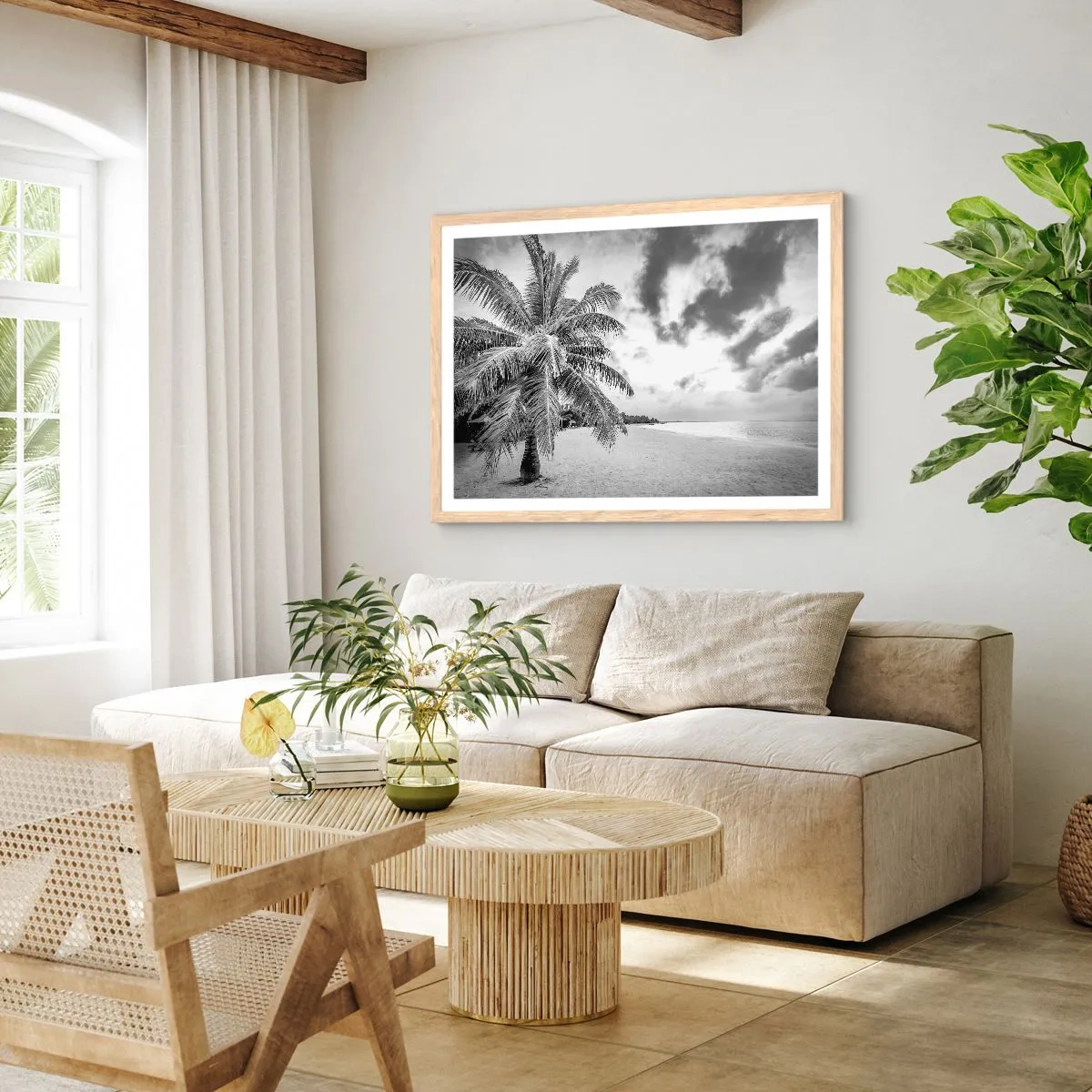 Poster in einem Rahmen aus heller Eiche - Wenn du dich nach Einsamkeit sehnst ... - 50x40 cm