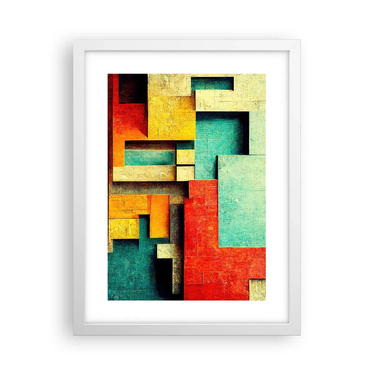 Poster in einem weißen Rahmen - Festival der rechten Winkel - 30x40 cm