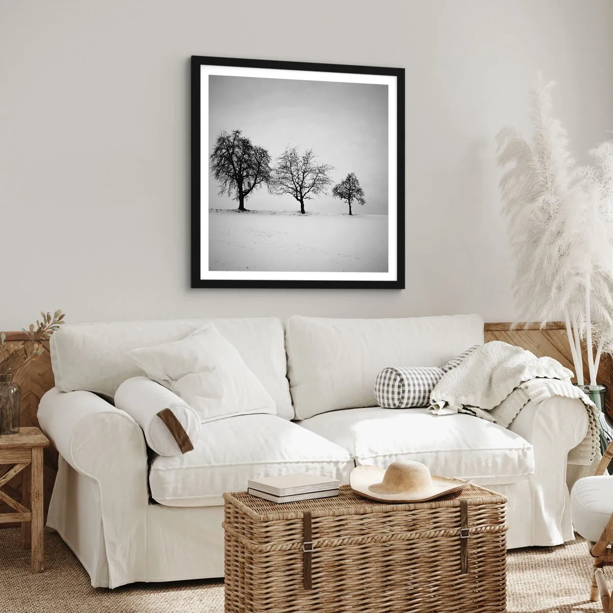 Poster in einem schwarzem Rahmen - Wovon träumen sie? - 50x50 cm