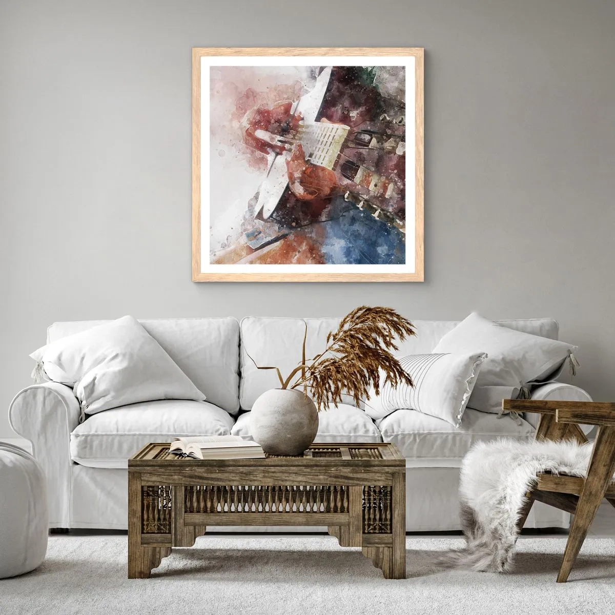 Poster in einem Rahmen aus heller Eiche - Und was halten Sie davon? - 60x60 cm