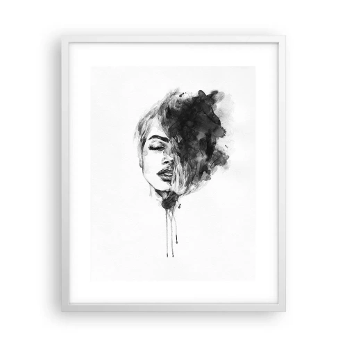 Poster in einem weißen Rahmen - Wovon träumt das Mädchen - 40x50 cm