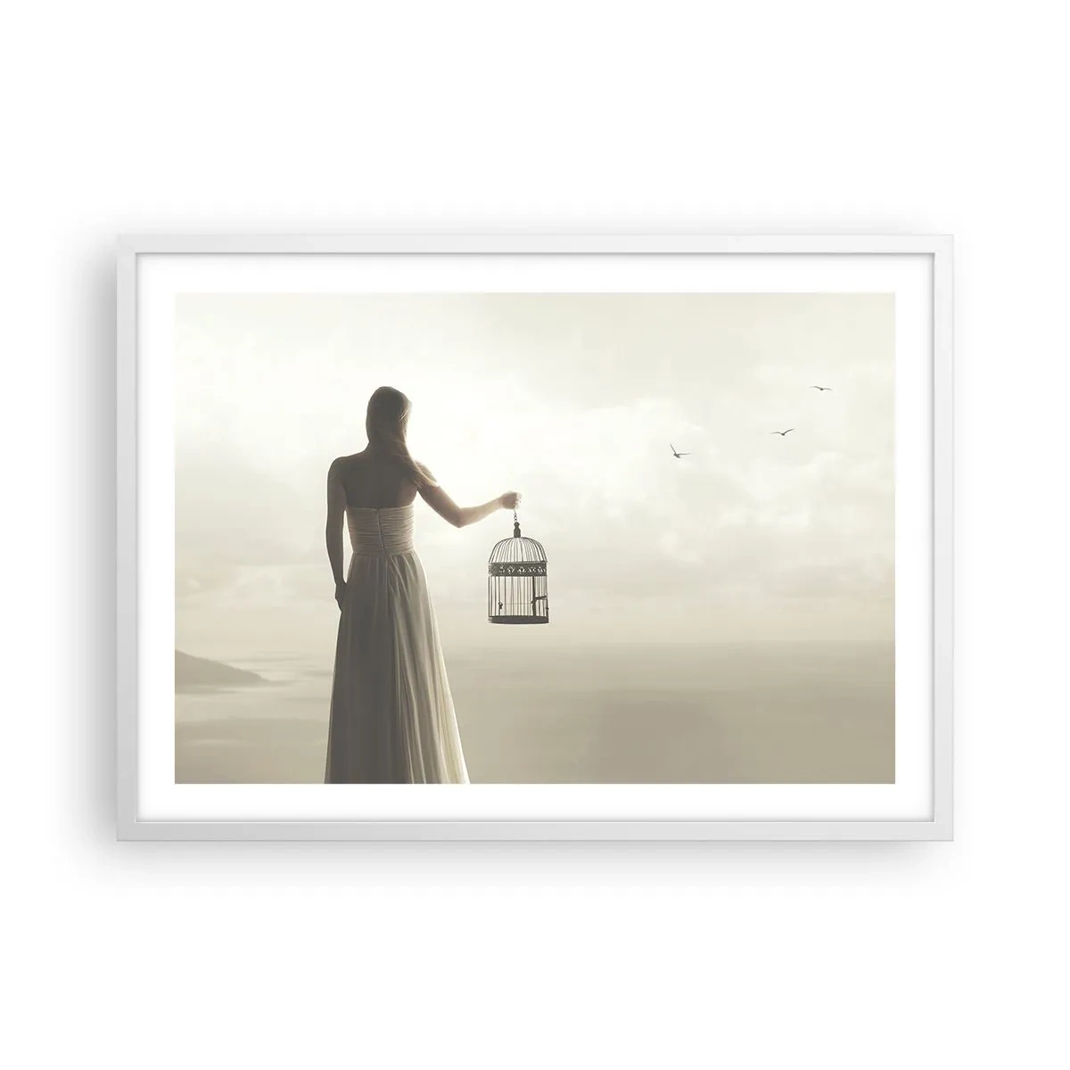 Poster in einem weißen Rahmen - Sei frei - 70x50 cm