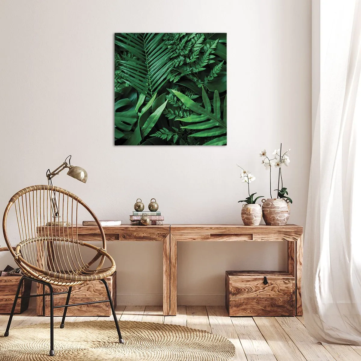 Bild auf Leinwand - Leinwandbild - Eingebettet ins Grüne - 30x30 cm