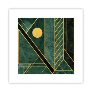 Poster - Dynamik von Gold und Azurblau - 30x30 cm