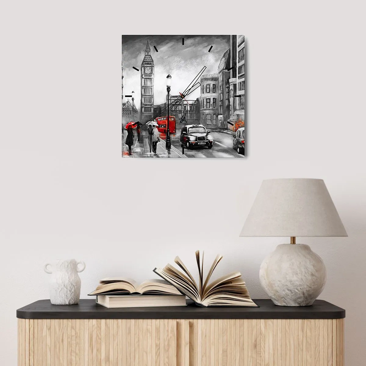 Wanduhr - Glasuhr - Gar keine graue Stadt - 40x40 cm