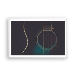 Poster in einem weißen Rahmen - Einen Moment bevor es ertönt - 91x61 cm