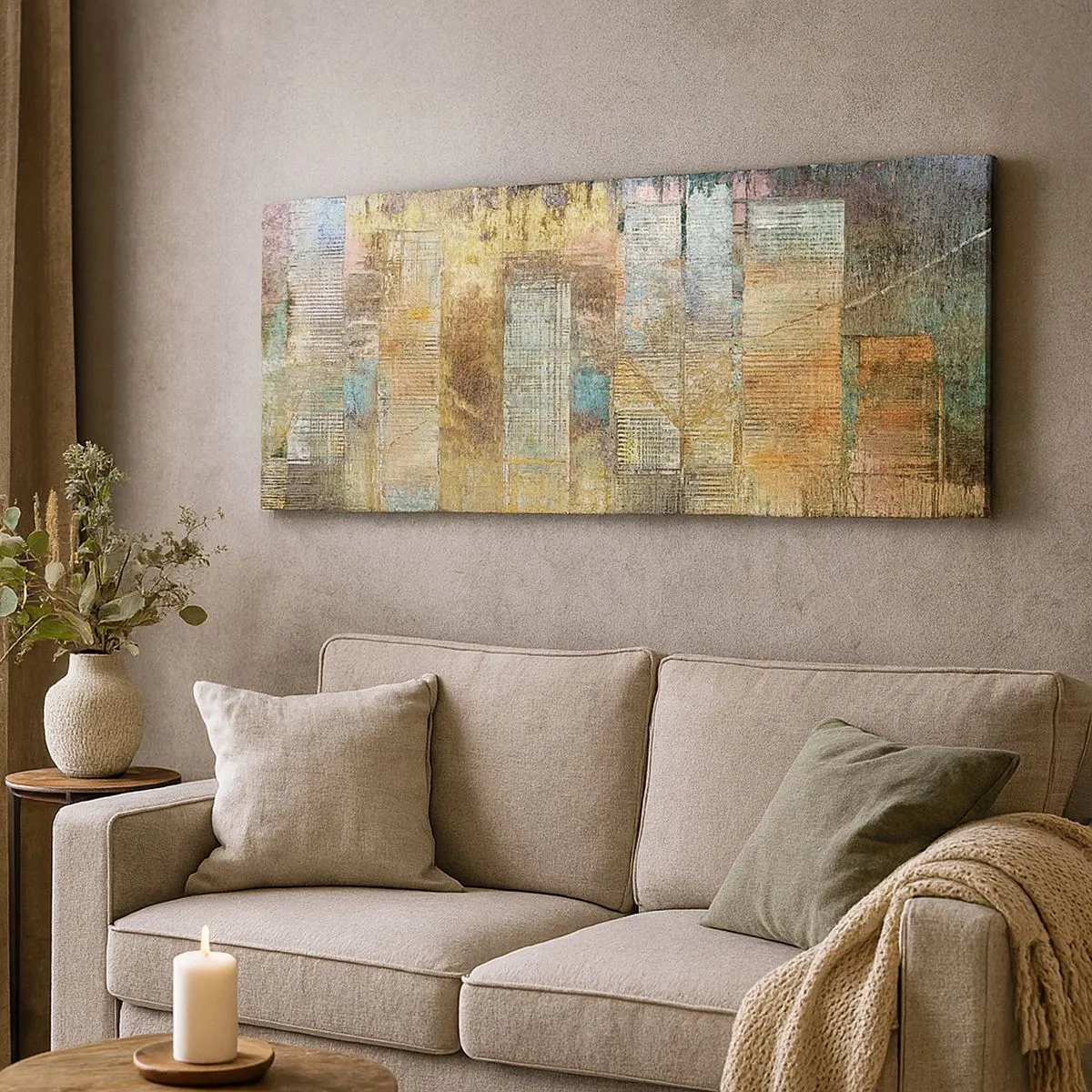 Bild auf Leinwand - Leinwandbild - Sonnige Metropole - 100x40 cm