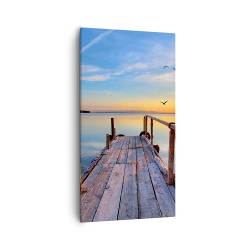 Bild auf Leinwand - Leinwandbild - Lauf direkt der Sonne entgegen - 55x100 cm