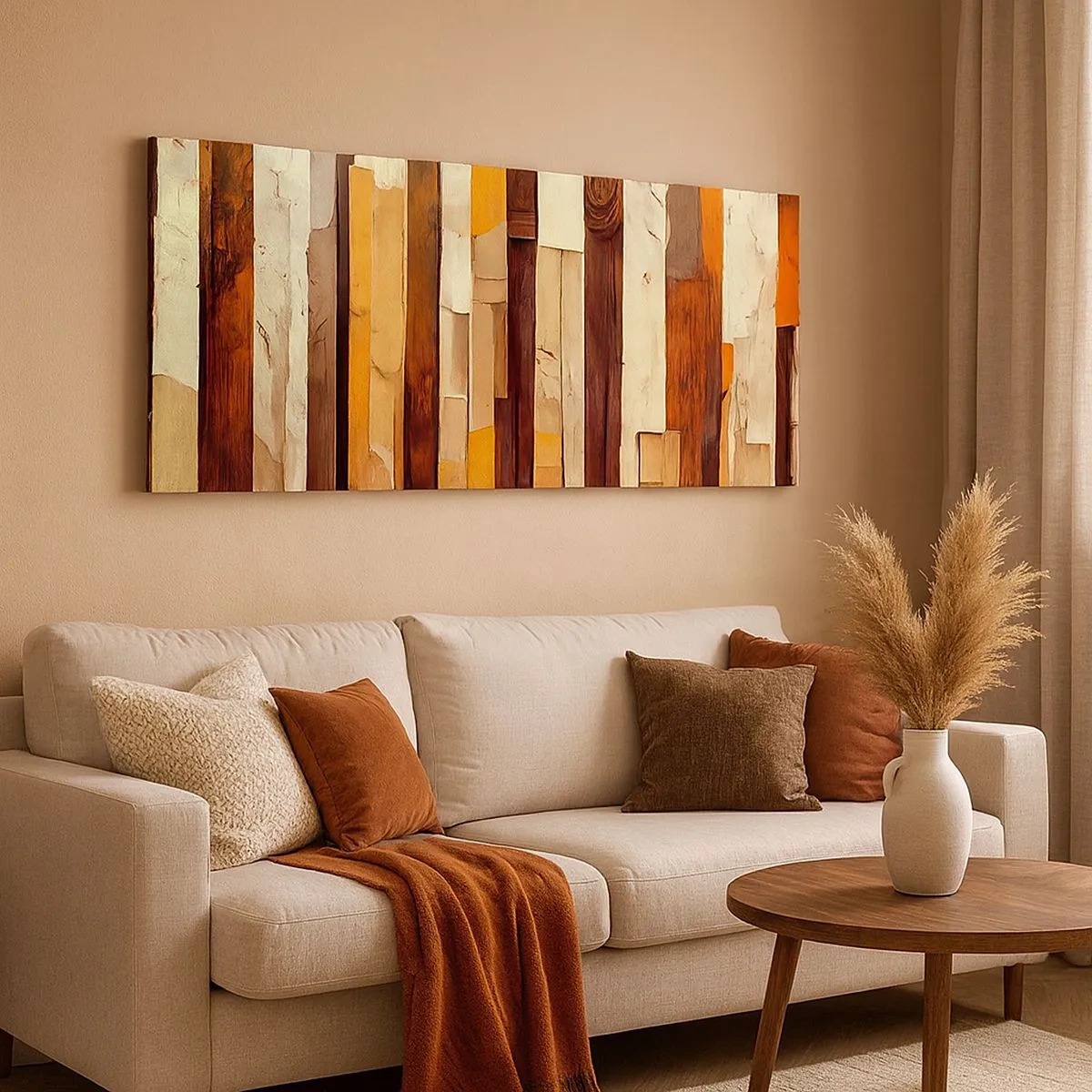 Bild auf Leinwand - Leinwandbild - Hymne der Waldbäume - 100x40 cm