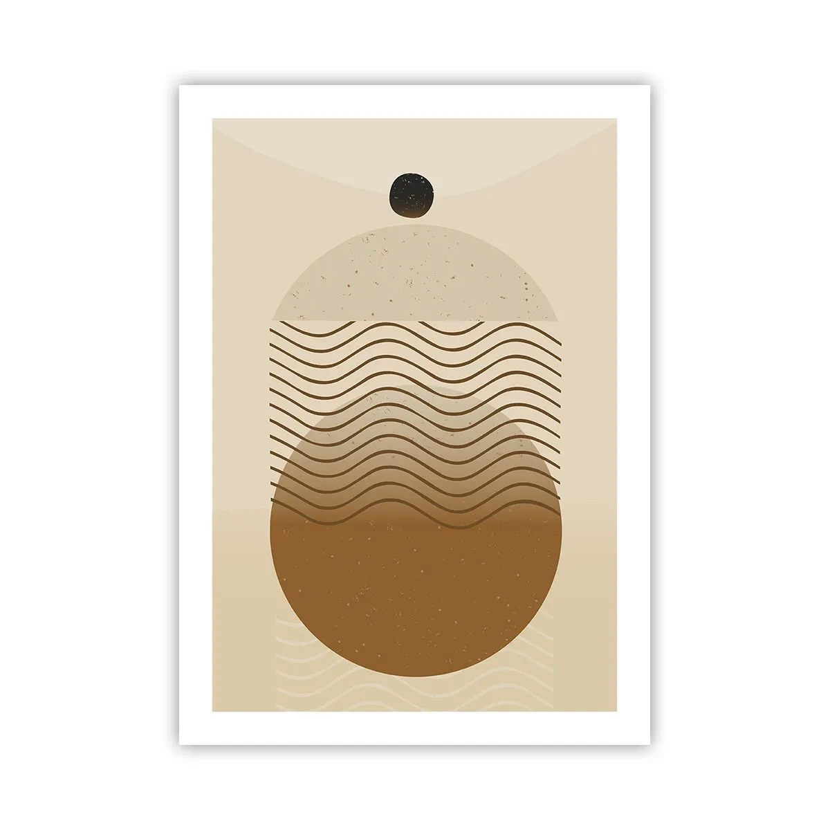 Poster - Ein minimalistisches Muster mit Wellen und geometrischen Formen - 50x70cm - Zur Entstehung geometrischer Figuren - Moderne Wanddekoration für Wohnzimmer und Schlafzimmer ARTTOR
