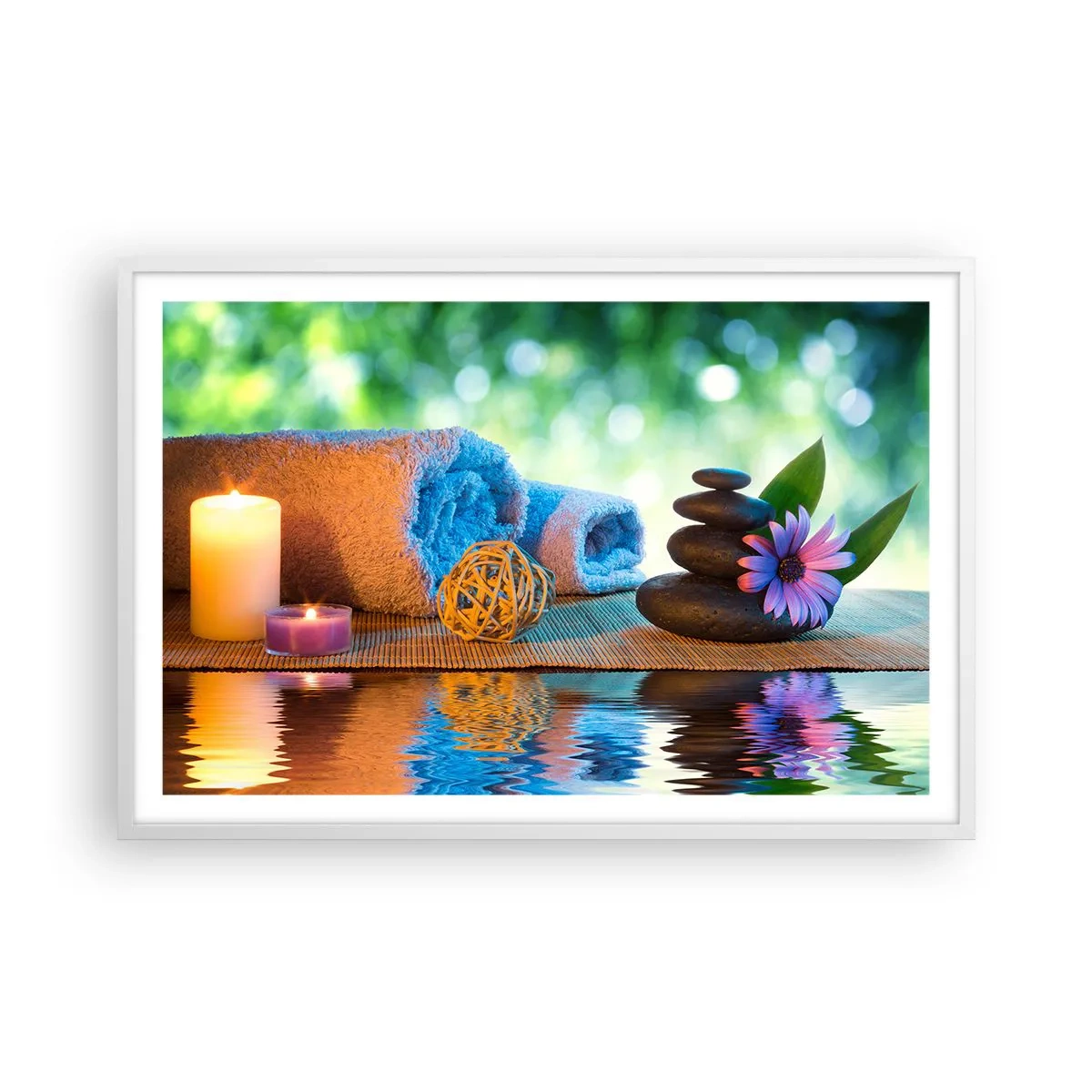 Poster in einem weißen Rahmen - Zeit für den Körper - 91x61 cm