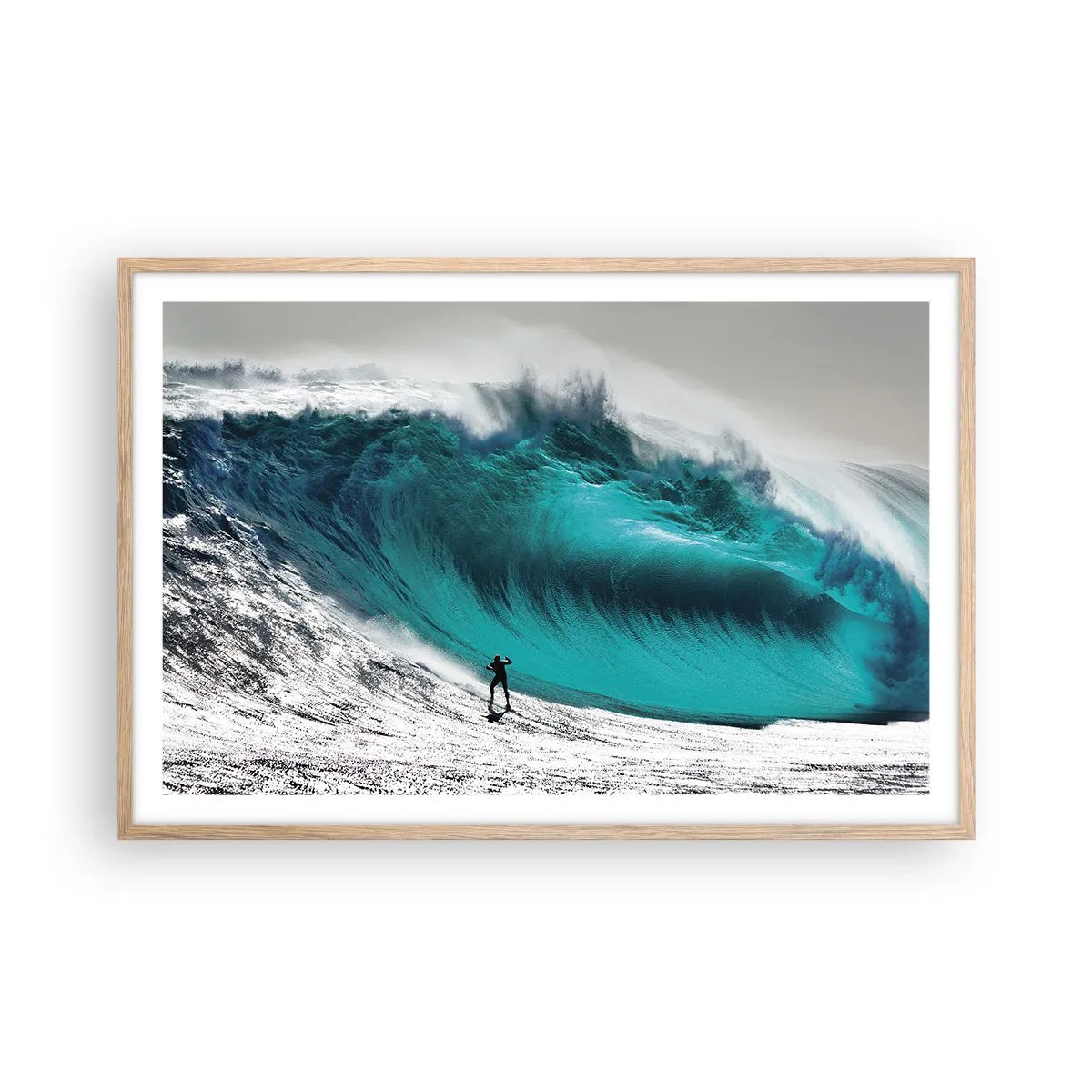 Poster in einem Rahmen aus heller Eiche - Herausforderung angenommen - 91x61 cm