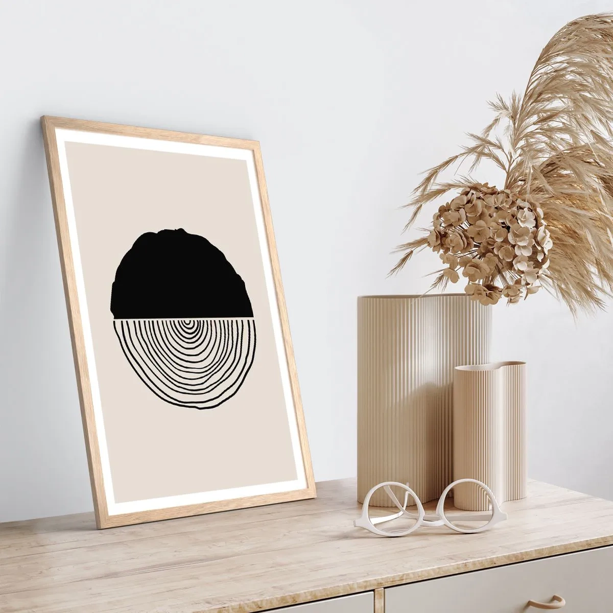 Poster in einem Rahmen aus heller Eiche - Halb und halb - 70x100 cm