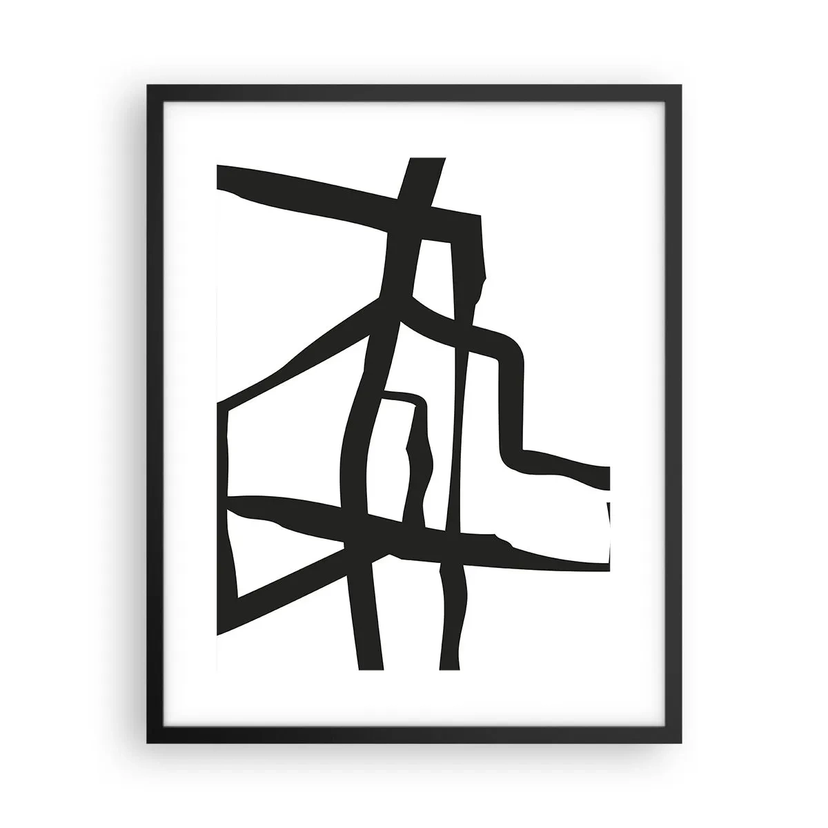 Poster in einem schwarzem Rahmen - Schwarz-Weiß-Design - 40x50 cm