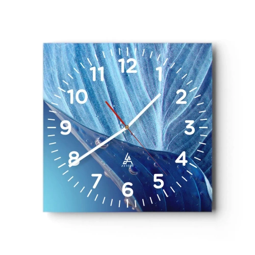 Wanduhr - Glasuhr - Versteckte Tropfen vom Blau - 30x30 cm