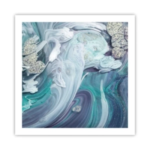 Poster - Strömungen von Himmelblau - 60x60 cm