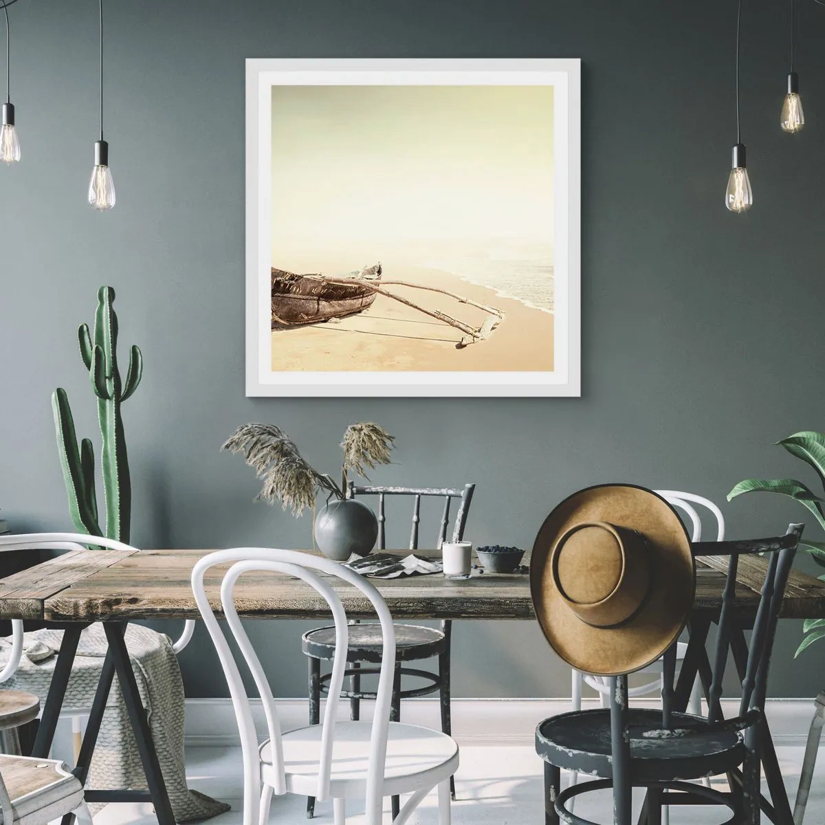 Poster in einem weißen Rahmen - Erinnerung an die Südsee - 30x30 cm