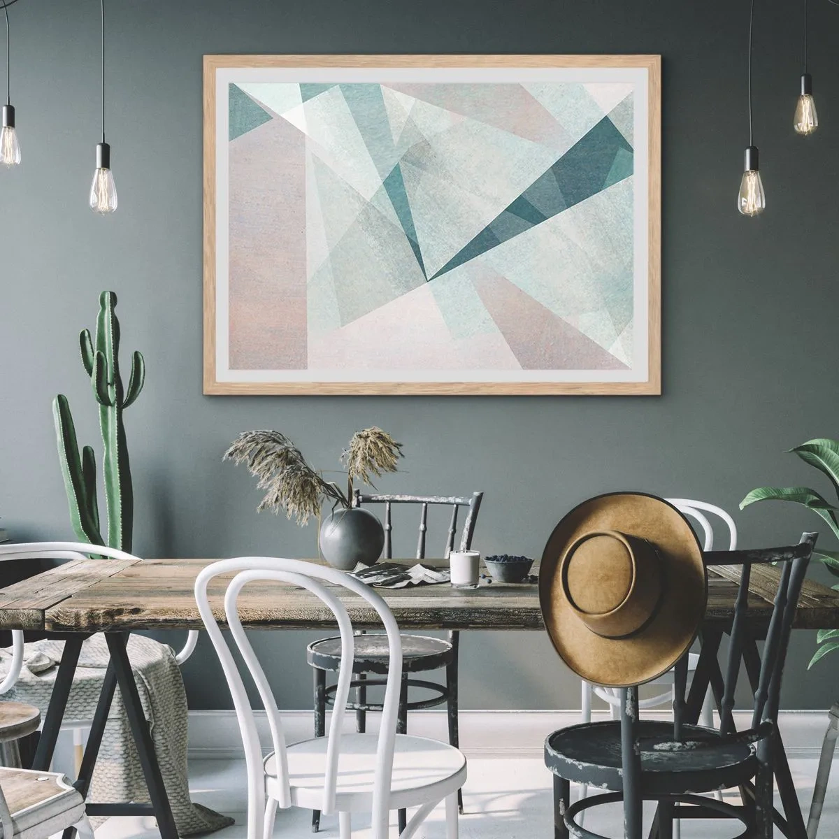 Poster in einem Rahmen aus heller Eiche - Einfach aber dynamisch - 100x70 cm