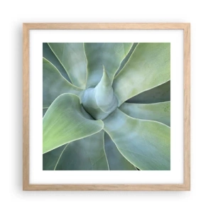 Poster in einem Rahmen aus heller Eiche - Geburt des Grüns - 40x40 cm