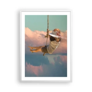 Poster in einem weißen Rahmen - Spaß in den Wolken - 50x70 cm